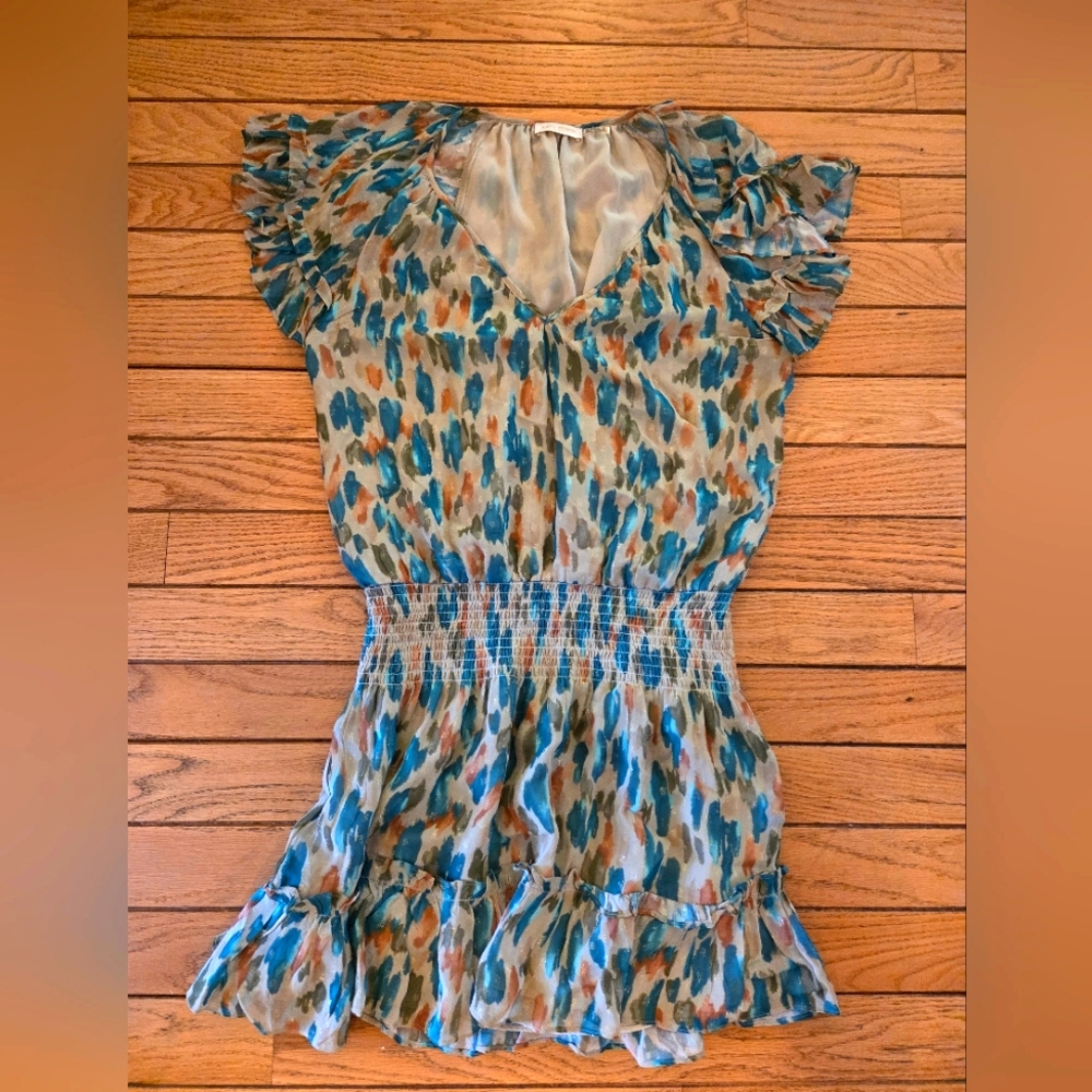 Ramy Brook Poppy Tiered Mini Dress Size XL